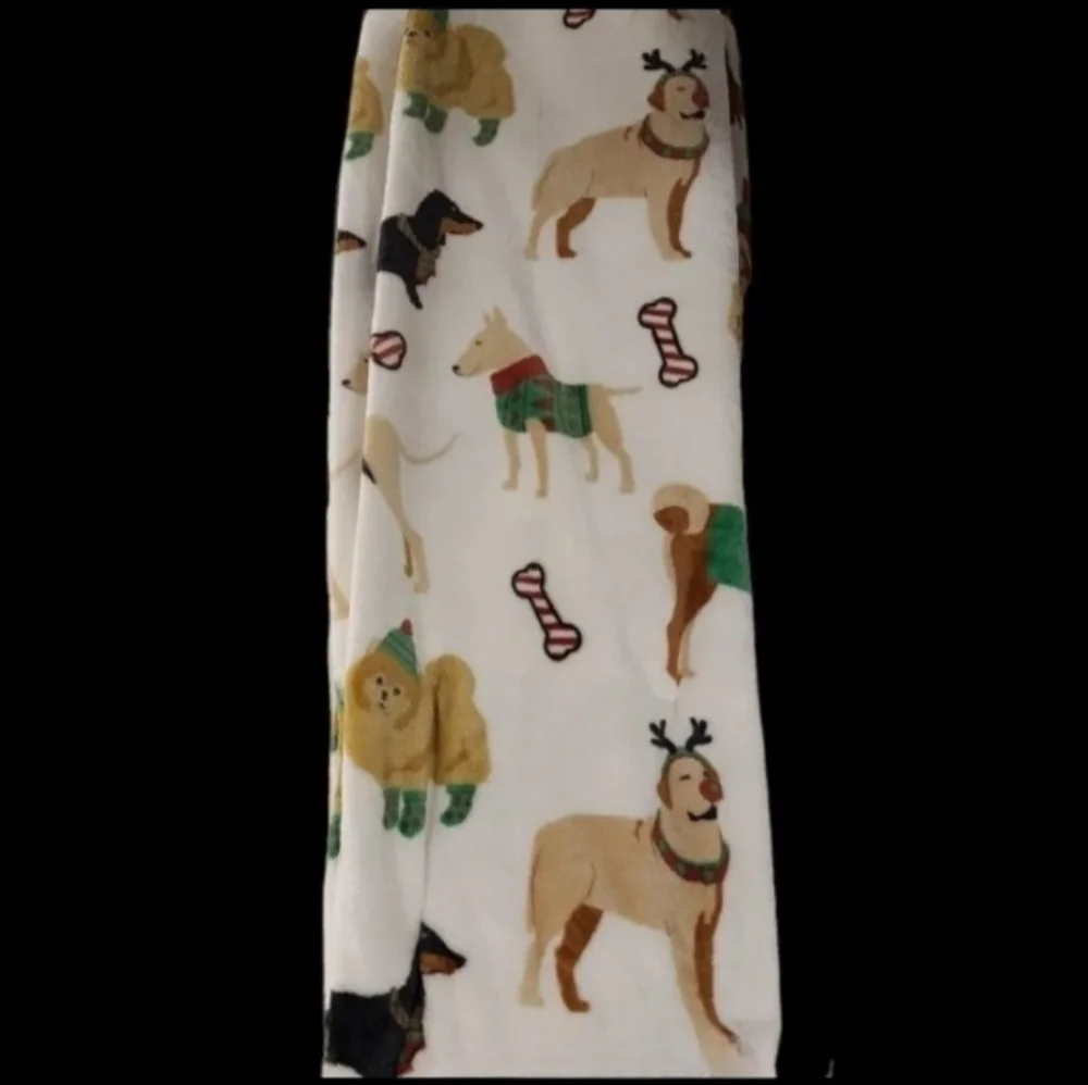 POMERANIAN Pom Retriever Lab Akita Dachshund Dog Christmas Tassel Throw Blanket